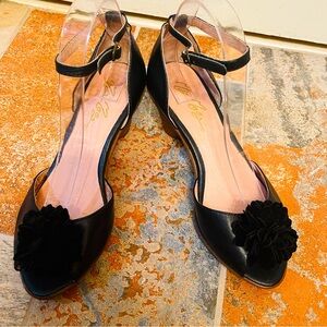 👠Elegant Miz Mooz Gardenia Black Leather Ankle Strap, Peep Toe Heels!